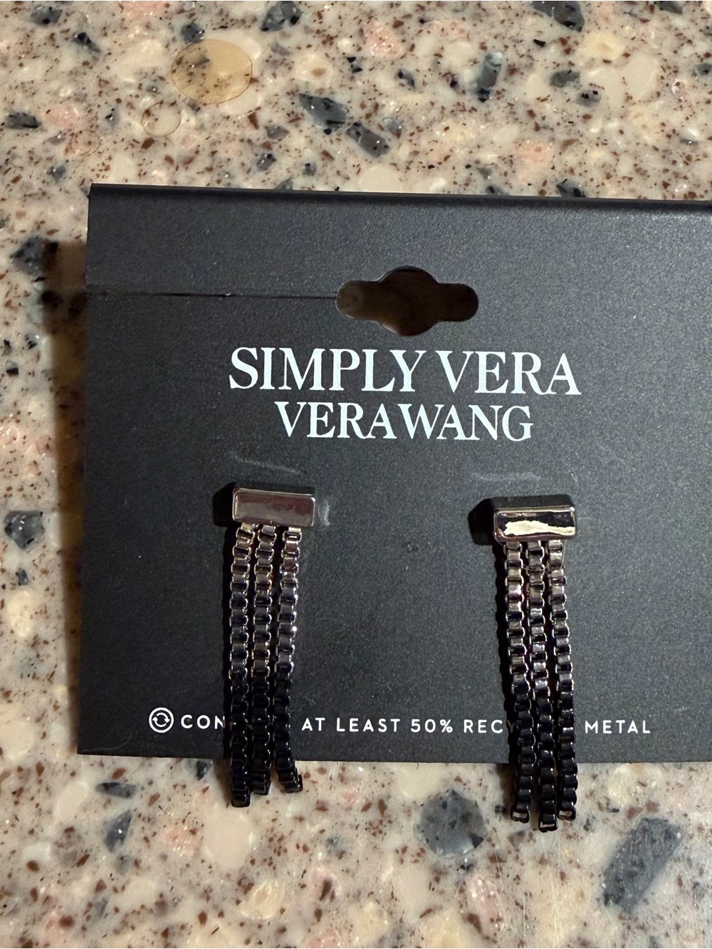 Simply Vera Vera Wang Black Multi-Chain Drop Earrings